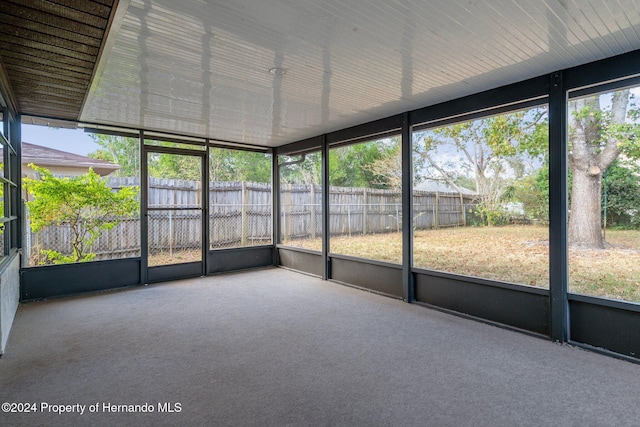 view of unfurnished sunroom