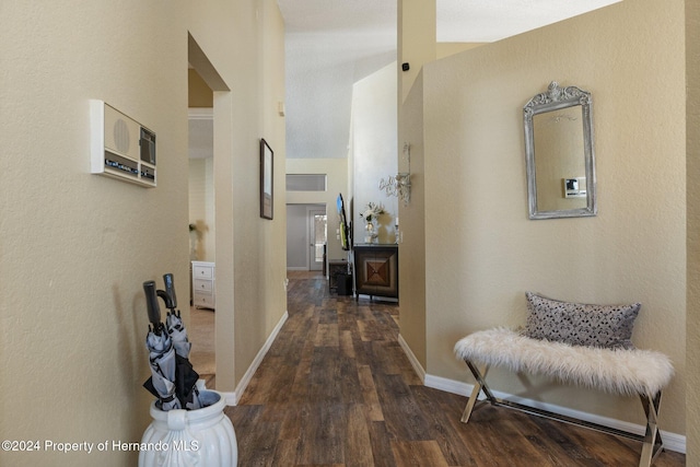 hallway featuring dark hardwood / wood-style floors