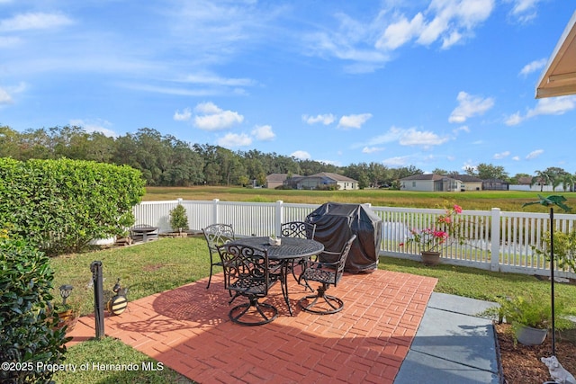 view of patio featuring area for grilling