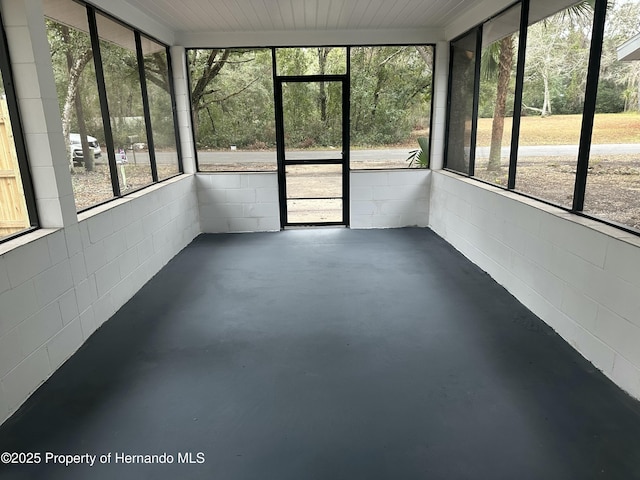 view of unfurnished sunroom