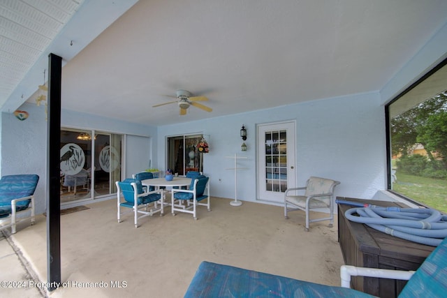 view of patio / terrace with ceiling fan