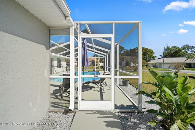 exterior space with a lanai