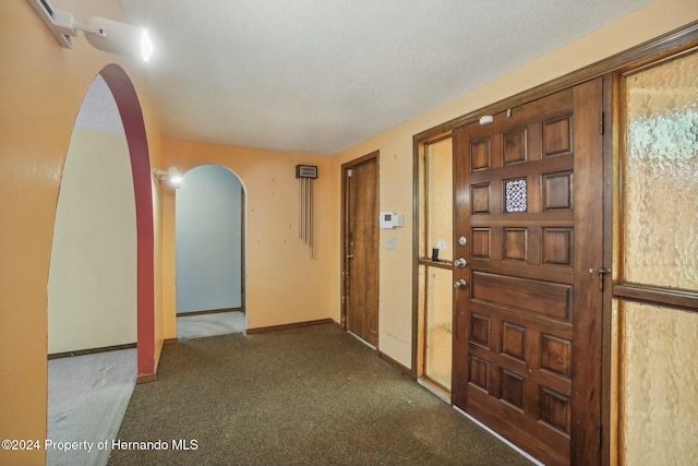 view of carpeted foyer