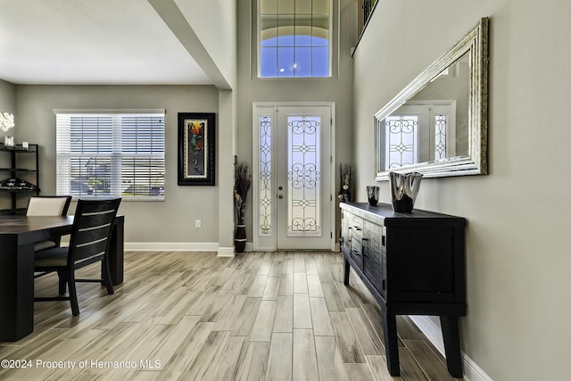 entryway featuring light wood-type flooring