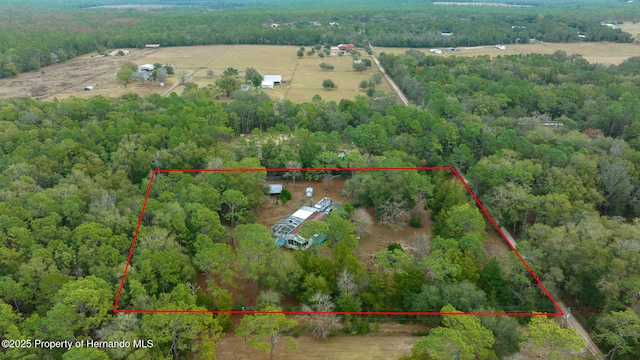 drone / aerial view featuring a rural view