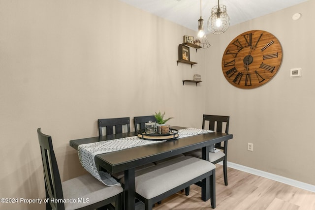 dining area featuring light hardwood / wood-style floors