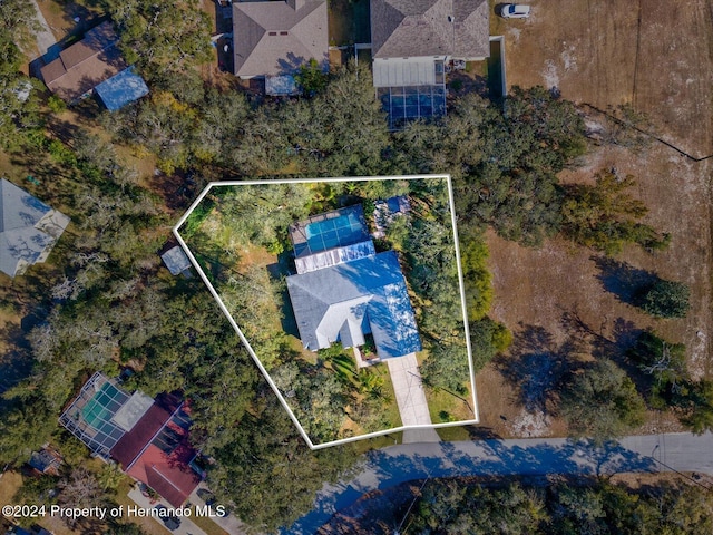 92 Randolph Ave, Spring Hill, FL 34606 - aerial view of property and surrounding area featuring property boundaries highlighted