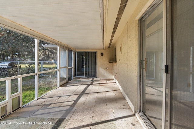 view of unfurnished sunroom