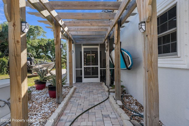 view of patio / terrace with a pergola