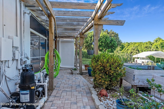 view of patio / terrace featuring a pergola