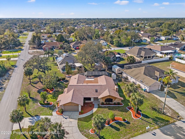 aerial view featuring a residential view