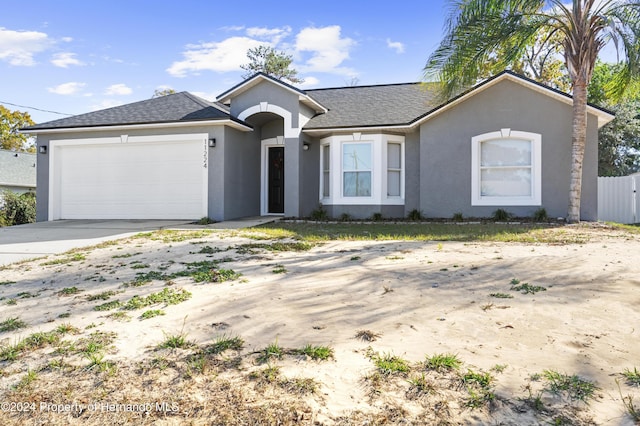 ranch-style home with a garage