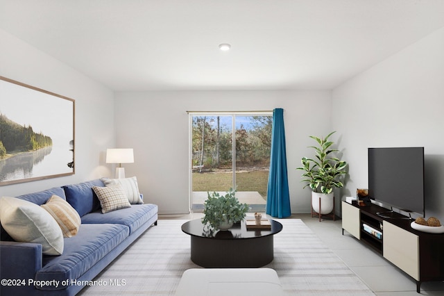 view of tiled living room