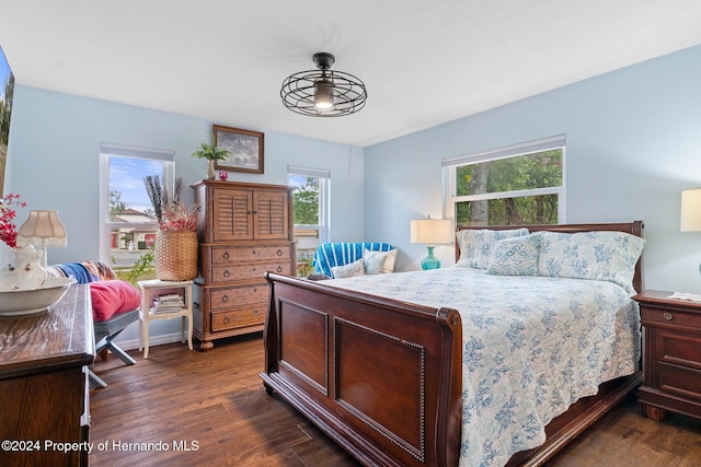 bedroom featuring dark wood-type flooring