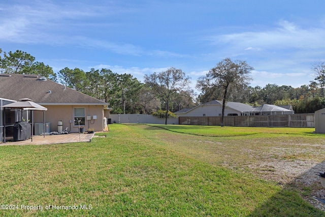 view of yard with a gazebo and a patio