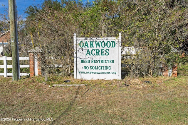 view of community sign