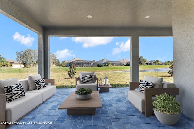 view of patio featuring outdoor lounge area