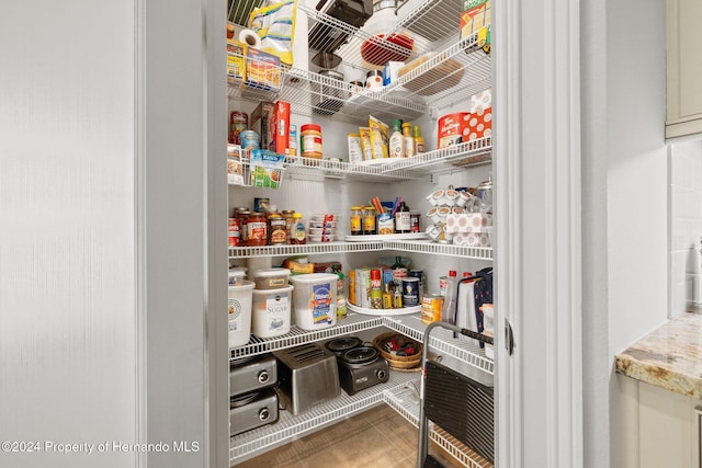 view of pantry