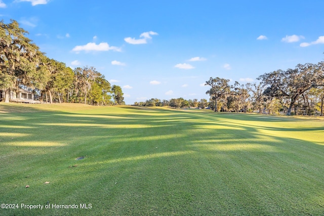 view of property's community featuring a lawn