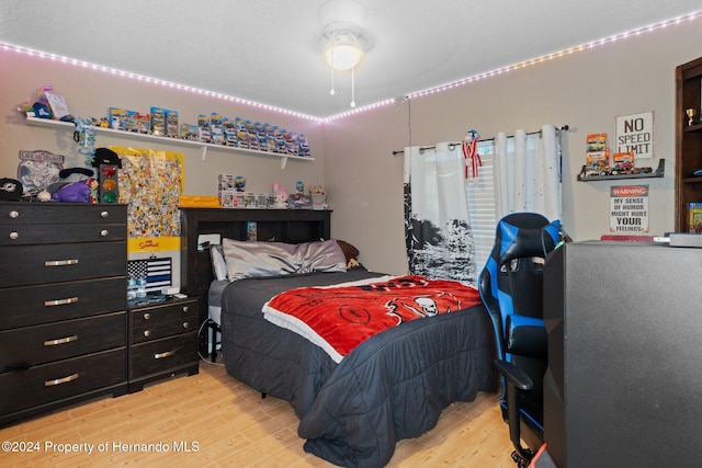 bedroom featuring light hardwood / wood-style floors