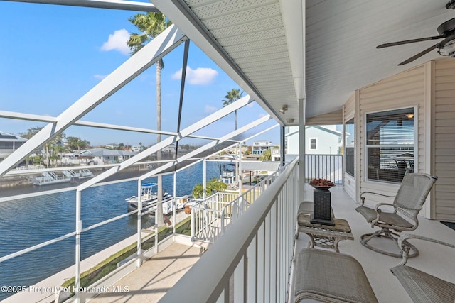 balcony with a water view