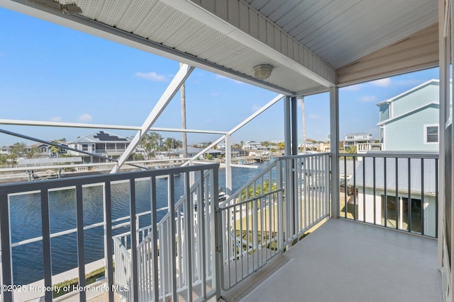 balcony with a water view