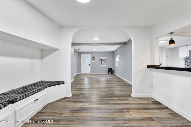 foyer entrance featuring hardwood / wood-style flooring