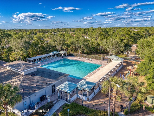 view of pool with cooling unit