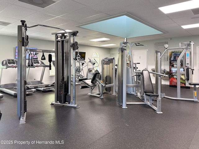 3337 Autumn Amber Dr, Spring Hill, FL 34609 - workout area featuring a drop ceiling