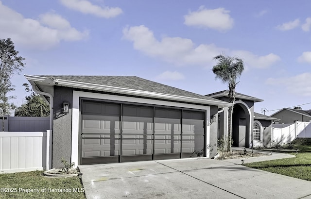 single story home featuring a garage