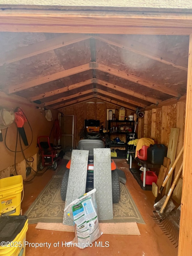 view of unfinished attic