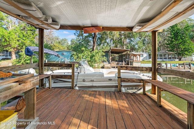 deck featuring a boat dock