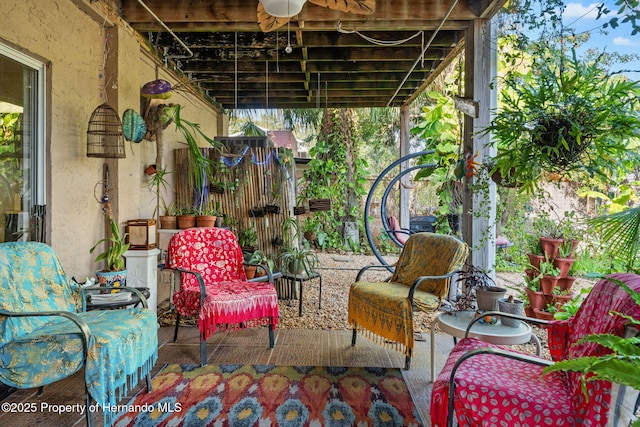 view of patio / terrace with ceiling fan