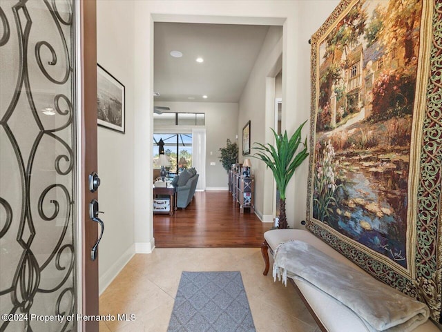 view of tiled foyer