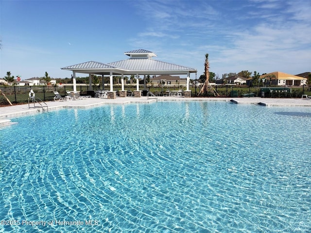 view of pool featuring a gazebo