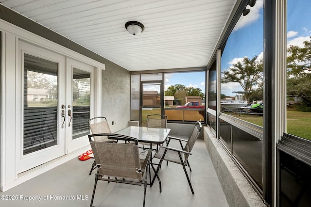 sunroom / solarium with french doors