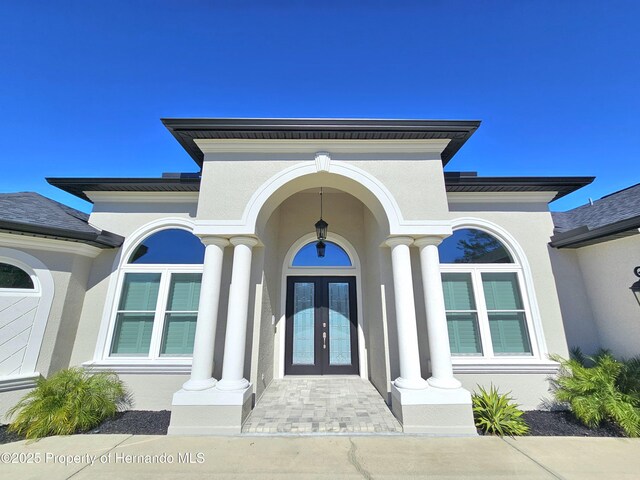 entrance to property with french doors