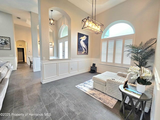 sitting room featuring french doors