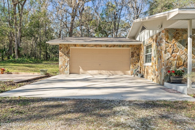 view of garage