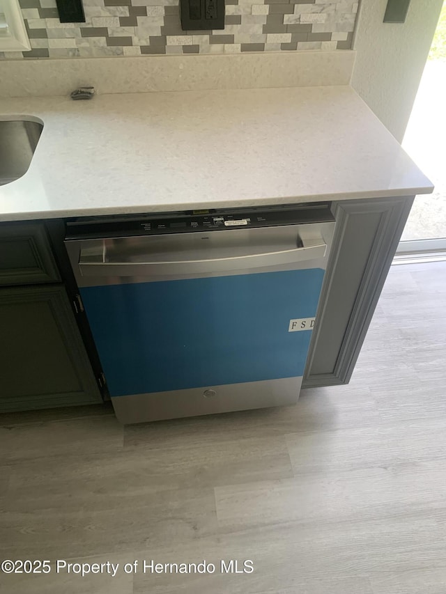 room details featuring dishwasher and backsplash