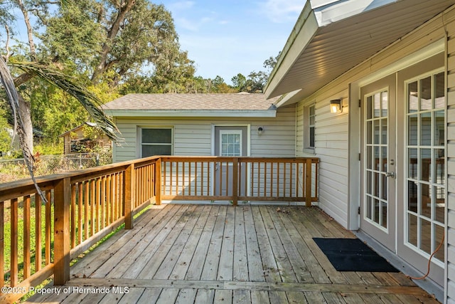 deck featuring french doors