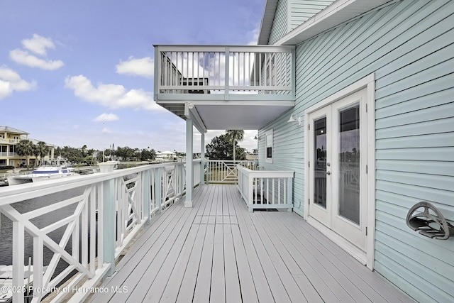 deck with french doors