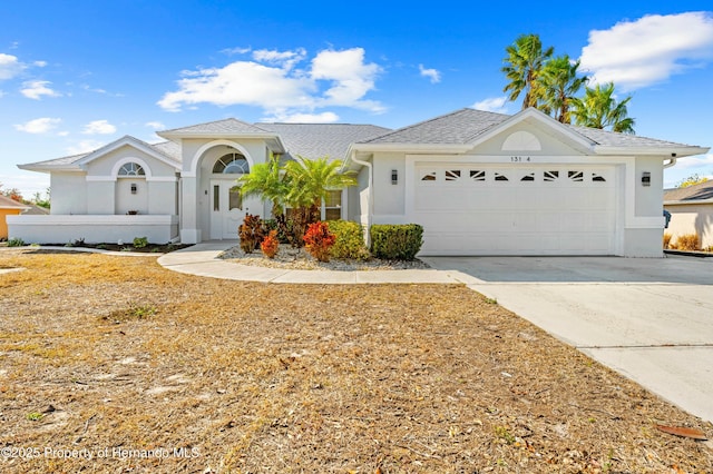 view of front facade featuring a garage