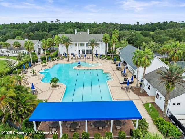 view of pool with a patio area