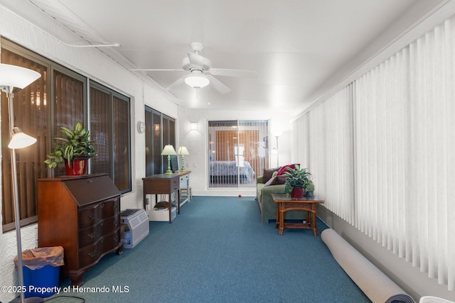 hallway with carpet