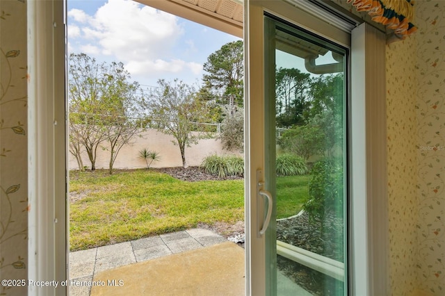 view of doorway to outside