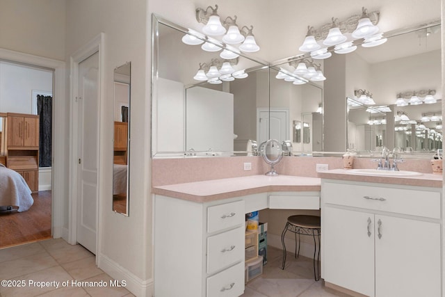 bathroom featuring vanity and tile patterned floors