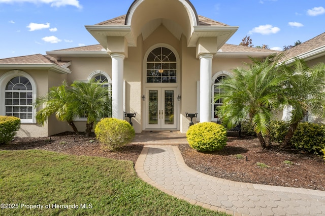 view of exterior entry with french doors