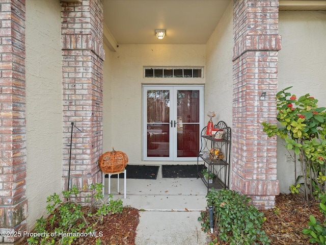 doorway to property with french doors