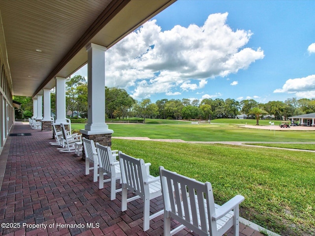 view of patio / terrace with a porch